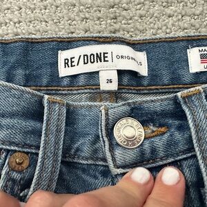 Re/done high rise ankle crop jean